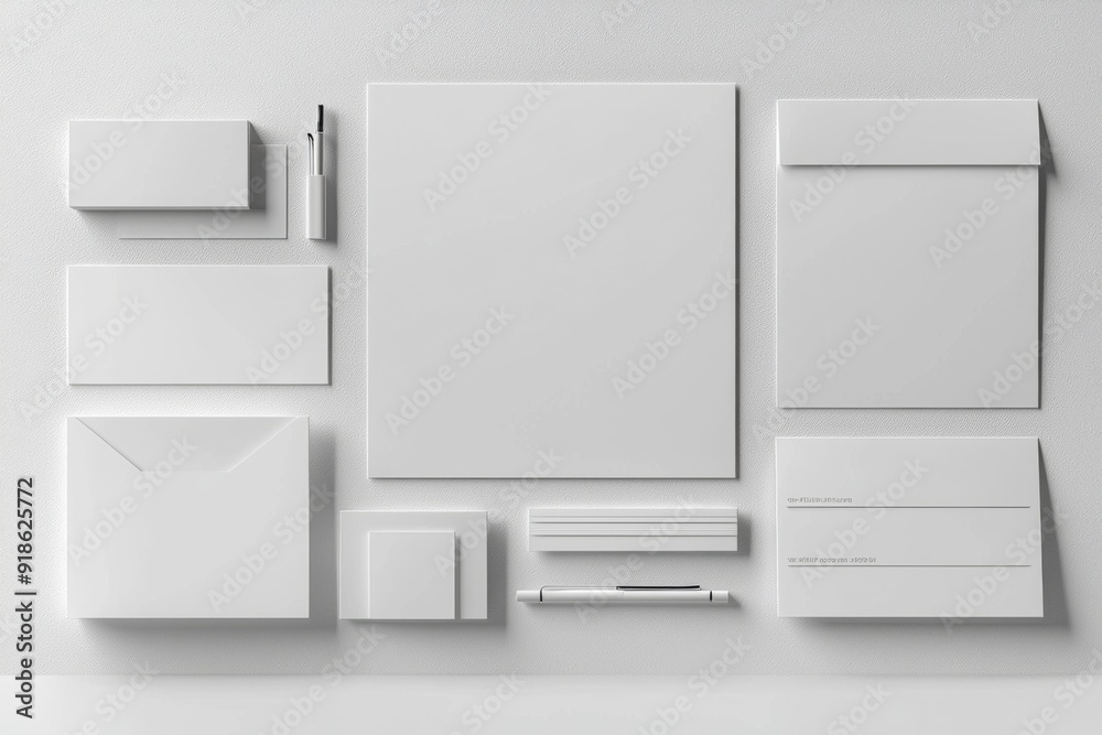 Realistic blank stationery set mockup isolated created with generative ai Realistic blank stationery set mockup isolated created with generative ai