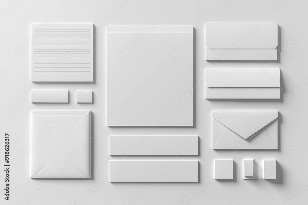 Realistic blank stationery set mockup isolated created with generative ai Realistic blank stationery set mockup isolated created with generative ai
