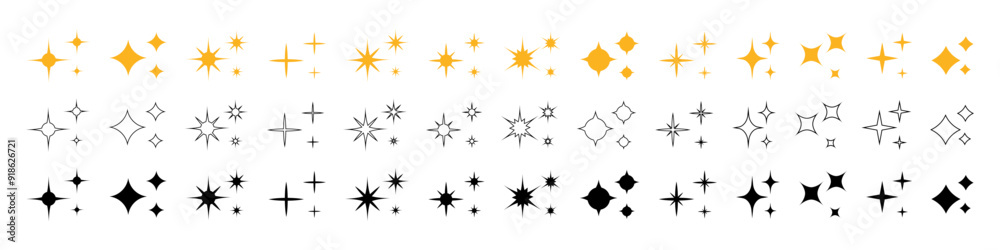 Shine icon set. Sparkle effect collection. Shine icon set. Sparkle effect collection.