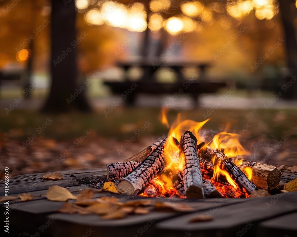 Fall bonfire night, warm and inviting, night setting, relaxing Fall bonfire night, warm and inviting, night setting, relaxing