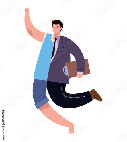 businessman hybrid work