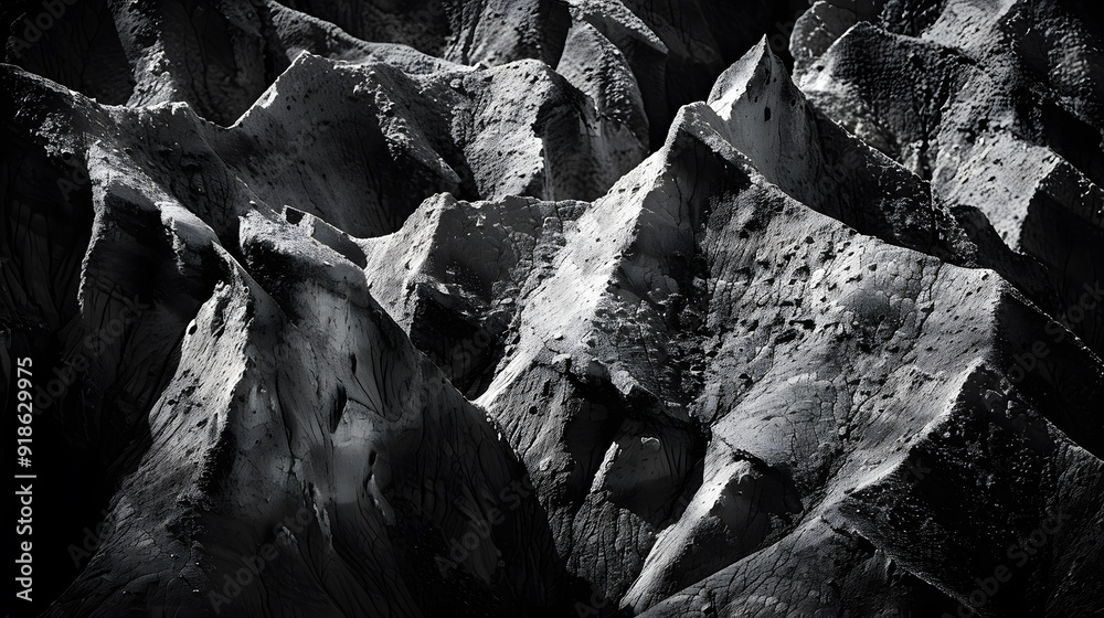 A black and white photo of a desert landscape with three large rock formations A black and white photo of a desert landscape with three large rock formations
