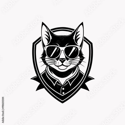 Cool Cat in Sunglasses - Vibrant Vector Silhouette Design