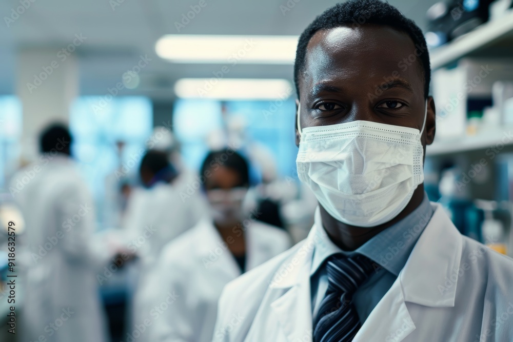 Portrait, mask, lab worker, success, medical regs. Face cover, compliant researcher, confident lab and scientist/professional Portrait, mask, lab worker, success, medical regs. Face cover, compliant researcher, confident lab and scientist/professional