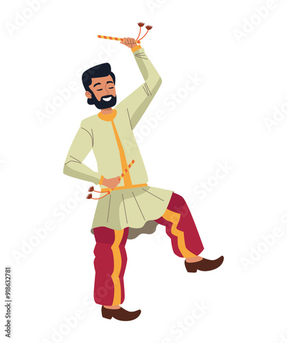 man happy navratri celebration