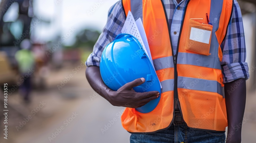 Engineer, body, and black man with helmet for marketing summit conference safety. Architectural, engineering, male contractor, employee, and construction worker with workshop access. Engineer, body, and black man with helmet for marketing summit conference safety. Architectural, engineering, male contractor, employee, and construction worker with workshop access.