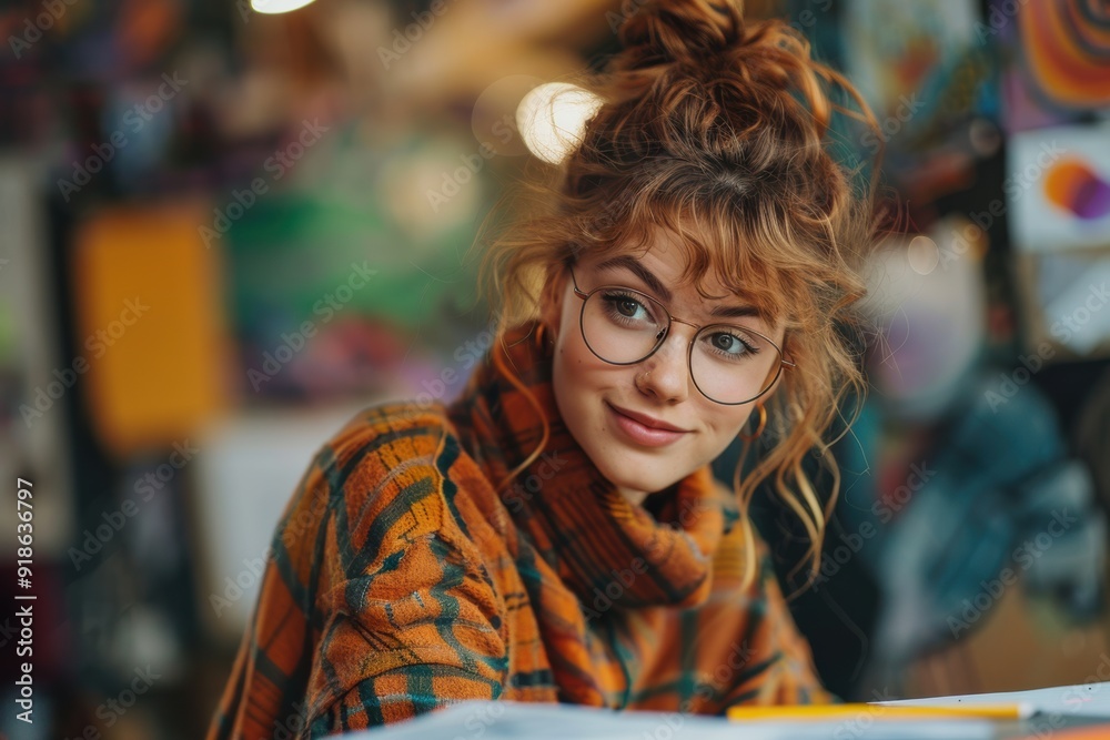 Obraz premium Calligraphy Artist Demonstrates Elegant Script