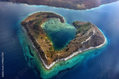 Exotic heart shaped island ...