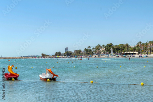 VIEW OF VARADERO BEACH, SANTA PÒLA, SPAIN, ALICANTE AND TWO WATER SKATES