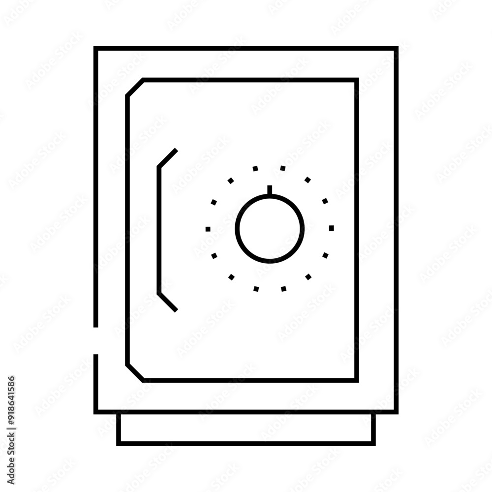 safe money storage line icon vector. safe money storage sign. isolated contour symbol black illustration safe money storage line icon vector. safe money storage sign. isolated contour symbol black illustration