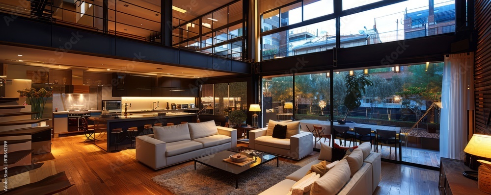 Contemporary urban loft with modern design. Contemporary urban loft with modern design.