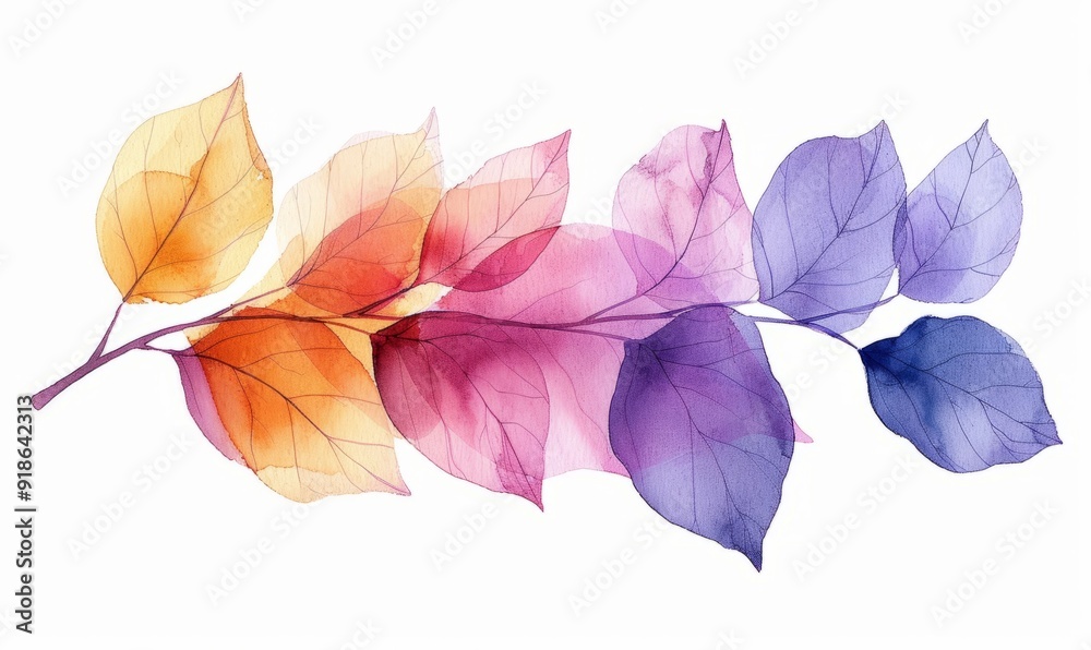 Watercolor abstract leaves on white. Watercolor abstract leaves on white.