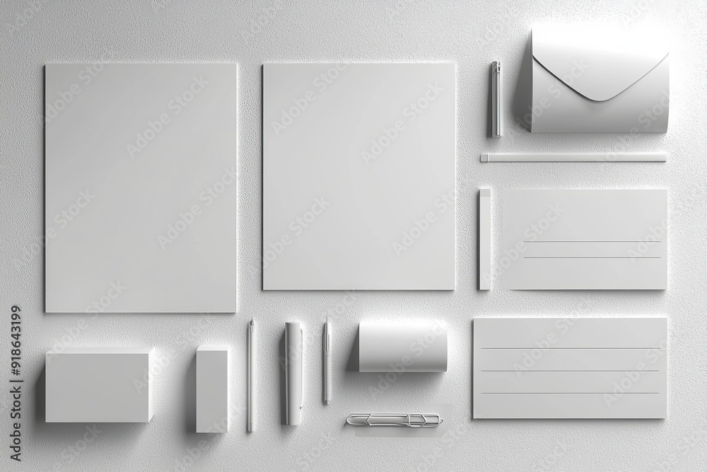 Realistic blank stationery set mockup isolated created with generative ai Realistic blank stationery set mockup isolated created with generative ai