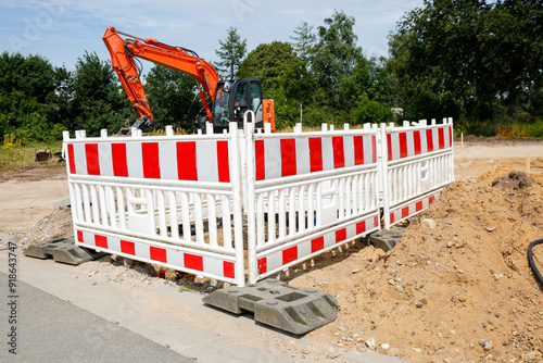 Construction site beginning to build a family house  photo