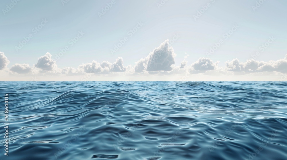 Obraz premium A tranquil ocean background with gentle waves and a horizon stretching infinitely, evoking calm and relaxation
