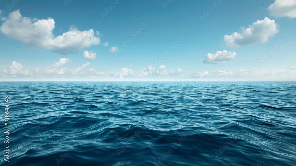 Obraz premium A tranquil ocean wave background with soft ripples and a clear horizon, evoking calm and relaxation