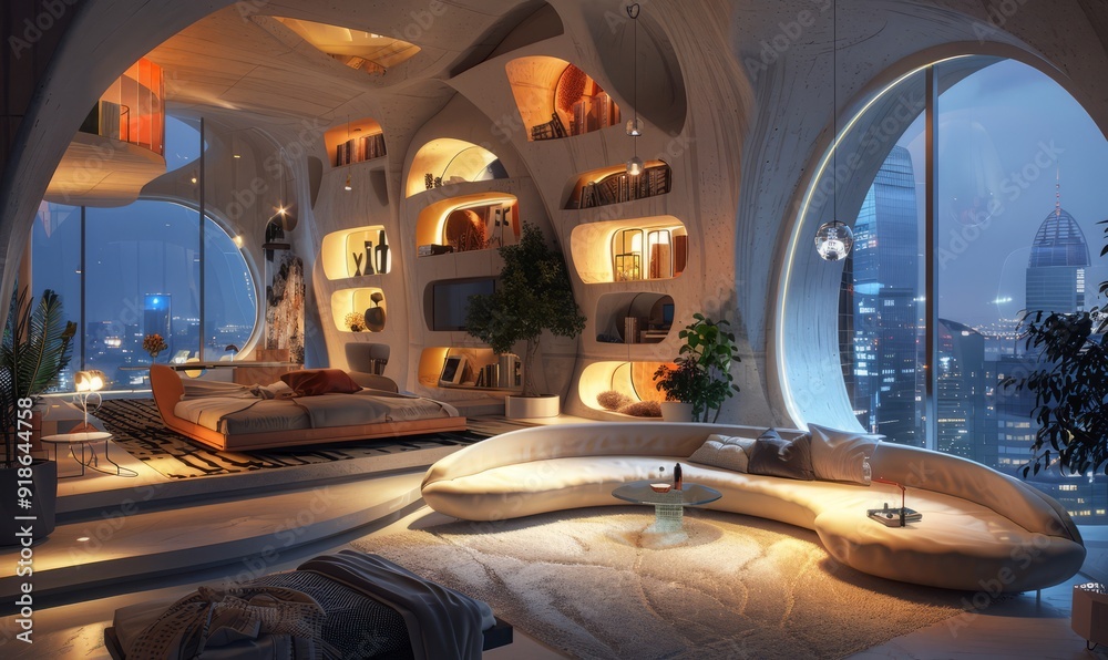 High-tech urban apartment with cutting-edge features. High-tech urban apartment with cutting-edge features.