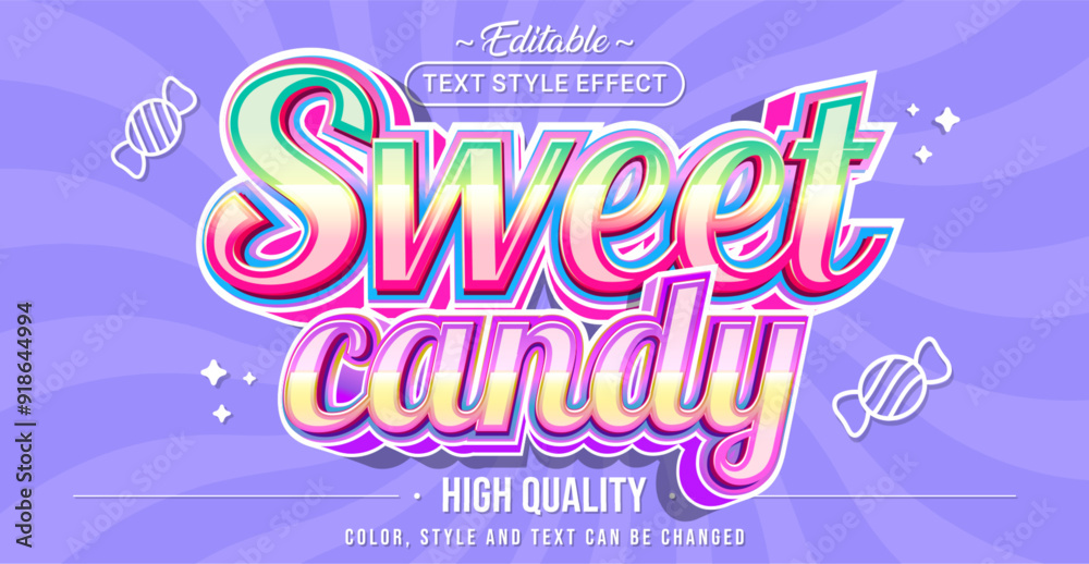 Obraz premium Editable text style effect - Sweet Candy text style theme.