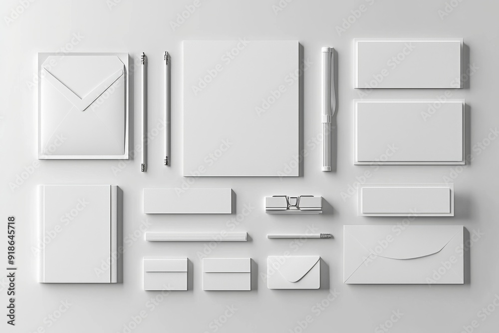 Realistic blank stationery set mockup isolated created with generative ai Realistic blank stationery set mockup isolated created with generative ai