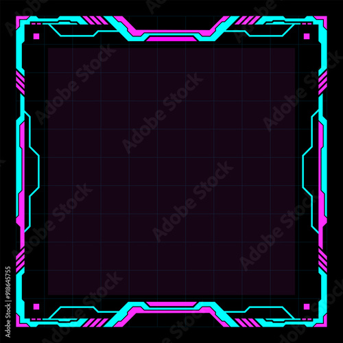 Abstract geometric square frame set modern technology futuristic interface hud .
