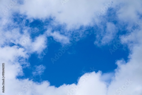 夏の青空、雲の隙間をイメージ