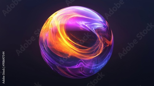 Dynamic and Colorful Abstract Sphere with Light Effects