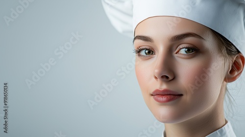 Photorealistic beautiful female chef woman cook Generative AI