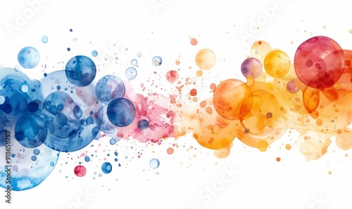 Abstract galaxy patterns in watercolor on a white background.