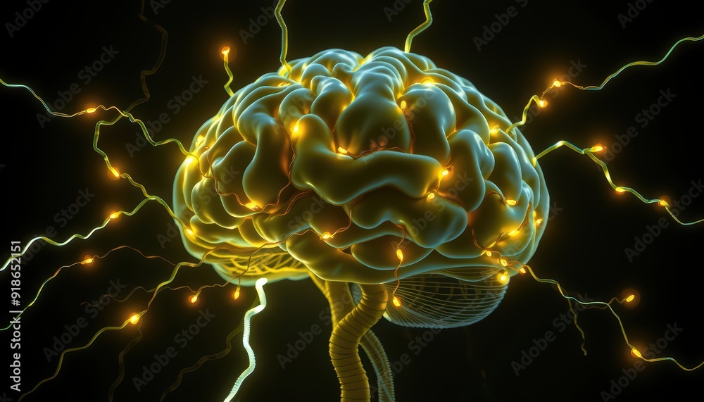 Obraz premium Illuminated Human Brain.
