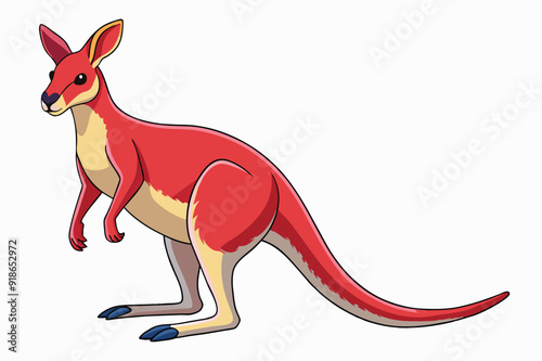 A whimsical cartoon kangaroo standing on one leg, exuding a sense of fun and agility in a colorful design.
