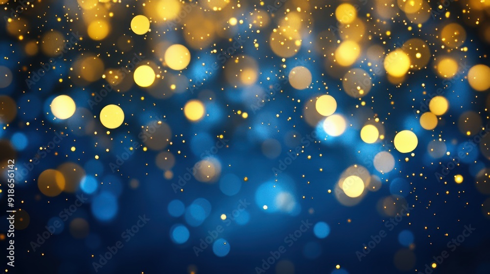 Blurred bokeh light on dark blue background. Christmas and New Year holidays template. Blurred bokeh light on dark blue background. Christmas and New Year holidays template.