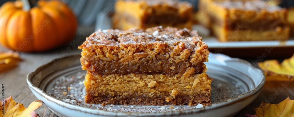 Freshly baked autumn pumpkin bars Freshly baked autumn pumpkin bars