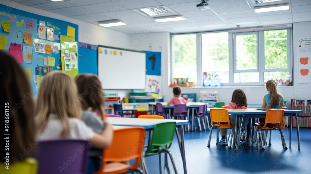 Teacher Instructing Students in a Bright Classroom Teacher Instructing Students in a Bright Classroom