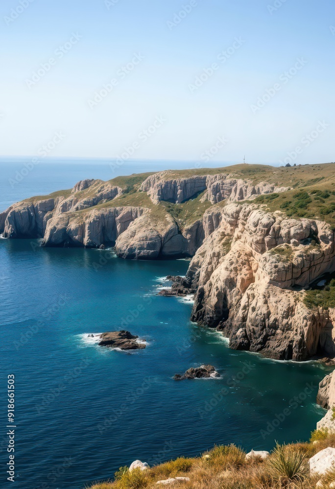 Fototapeta premium Cliffs Overlooking The Sea.