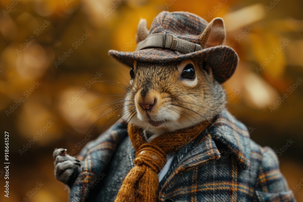Obraz premium The Case of the Missing Acorn: A Squirrel Detective
