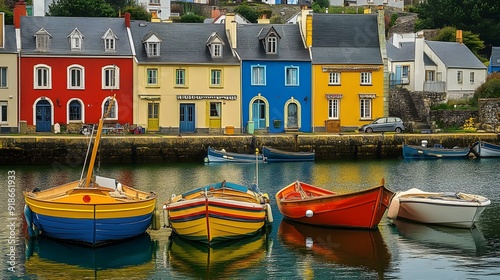 Colorful harbor of La Trinité sur Mer in Brittany, Morbihan photo