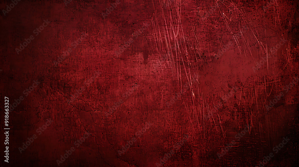Red Textured Wall with Scratches and Cracks Red Textured Wall with Scratches and Cracks