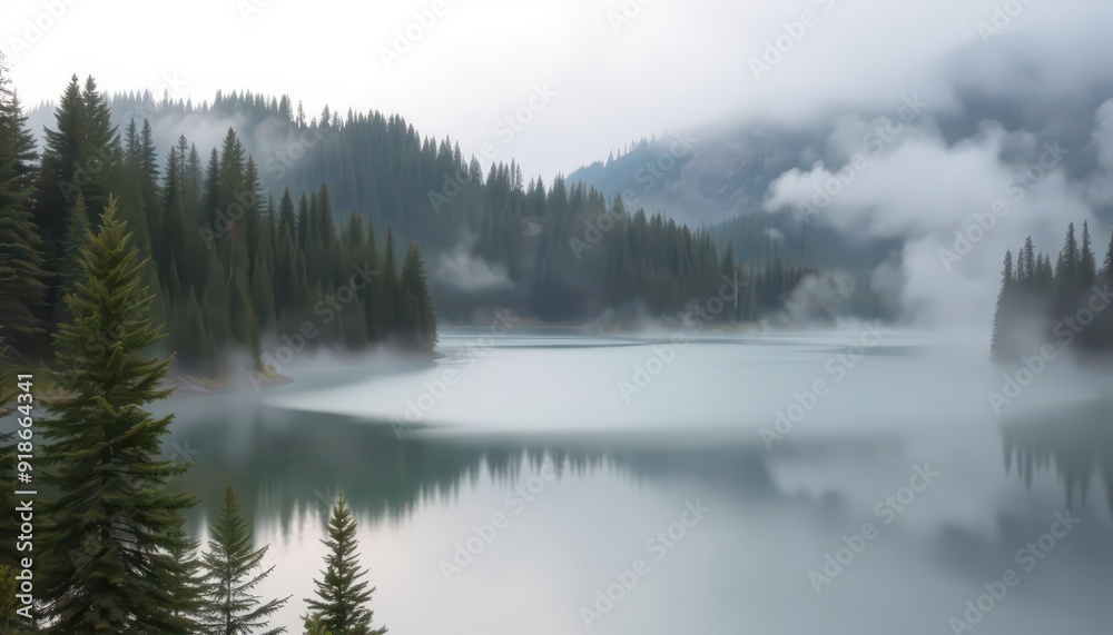 Misty Mountain Lake. Misty Mountain Lake.