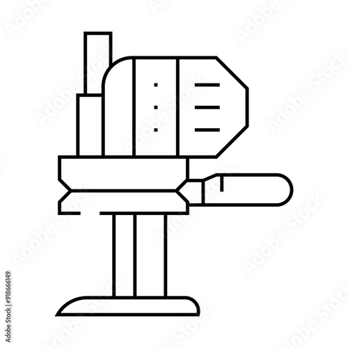 saber knife sewing line icon vector. saber knife sewing sign. isolated contour symbol black illustration