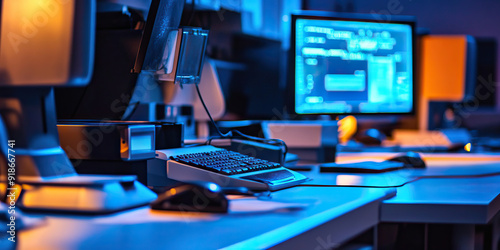 Digital Forensics Lab: A state-of-the-art facility, with computers and equipment for analyzing and extracting evidence from digital devices