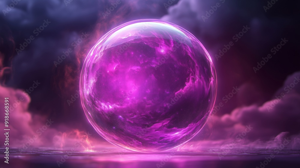 Ethereal Glow of a Mystical Purple Sphere in Space Ethereal Glow of a Mystical Purple Sphere in Space