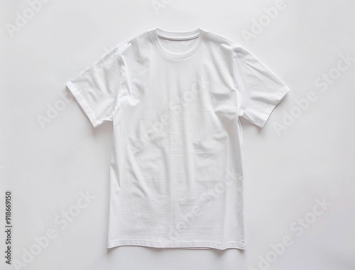 white t-shirt on a white background for mockup design photo