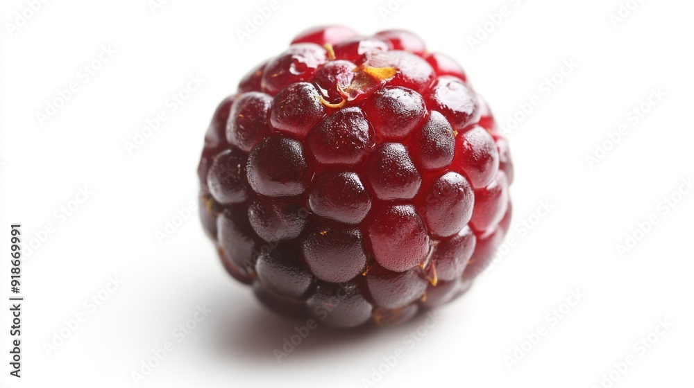 Close-up of a Single, Ripe Red Blackberry Close-up of a Single, Ripe Red Blackberry