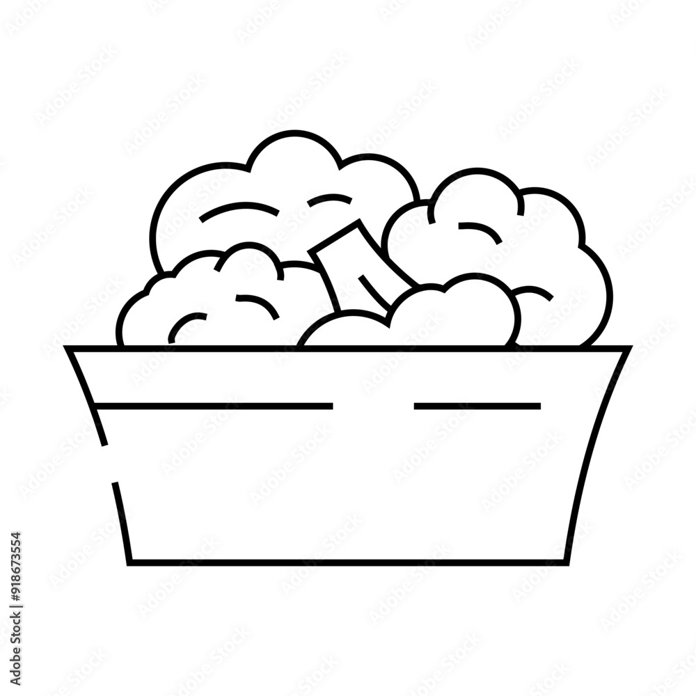 plate of broccoli line icon vector. plate of broccoli sign. isolated contour symbol black illustration