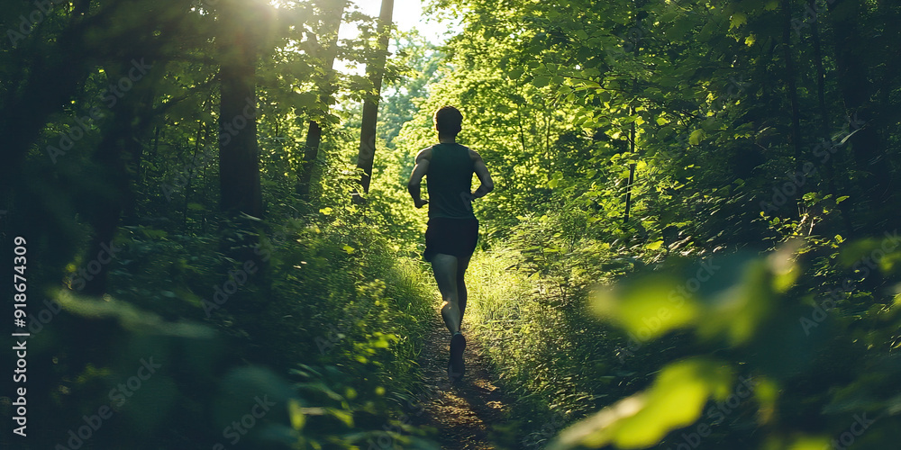 Forest Runner's Enchanted Path: A runner weaving their way through a verdant woodland, their face lit up with joy and freedom. Forest Runner's Enchanted Path: A runner weaving their way through a verdant woodland, their face lit up with joy and freedom.