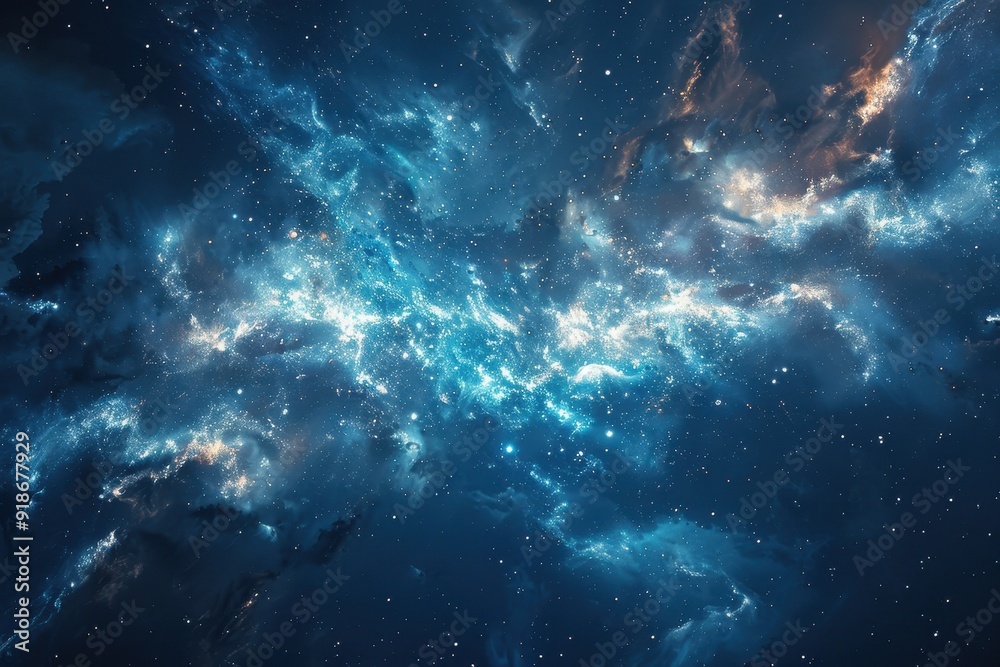 Fototapeta premium Glowing Nebula and Stars in the Cosmos
