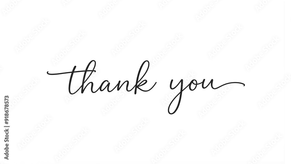 4K illustration of one continuous line writing Thank you on white background.
4K illustration of one continuous line writing Thank you on white background.