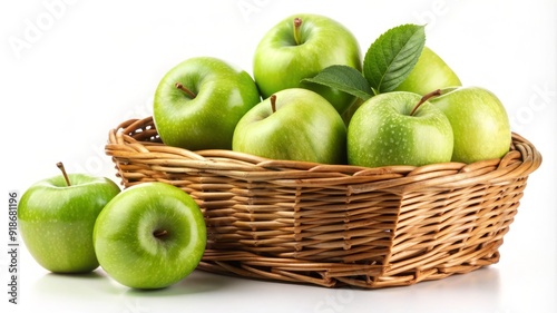 A basket of green apples