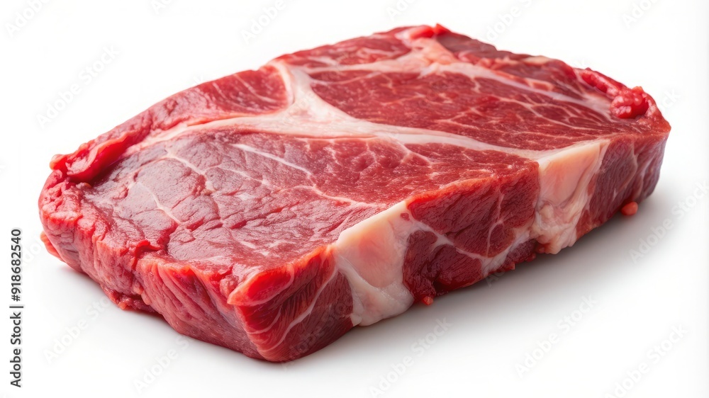A piece of meat is cut in half and is red in color A piece of meat is cut in half and is red in color