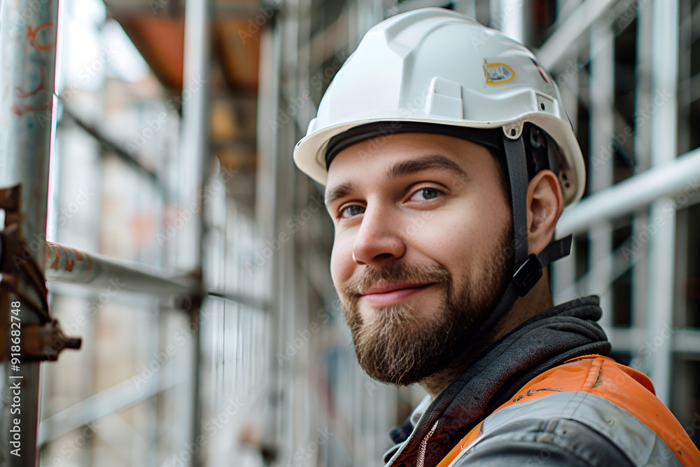 portrait of a construction worker, Generative AI portrait of a construction worker, Generative AI